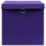 ZNTS Storage Boxes with Lids 10 pcs Purple 32x32x32 cm Fabric 288356