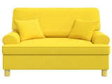 Armchair with Cushions Light Yellow Fabric 42043513