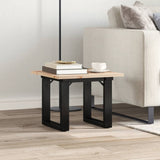ZNTS Coffee Table O-Frame 40x40x35 cm Solid Wood Pine and Steel 3282658