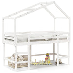 ZNTS Loft Bed with Ladder and Roof without Mattress White 80x200 cm 3282073