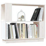 Book Cabinet/Room Divider White 80x25x70 cm Solid Wood Pine 814050