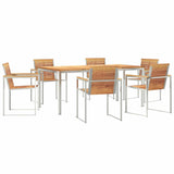 Garden Dining Set 7 pcs Solid Wood Teak 3334826