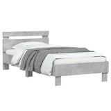 Bed Frame without Mattress with LED Lights Concrete Grey 75x190 cm Small Single 838753