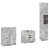 3 Piece Bathroom Cabinet Set HOORN Concrete Grey 3417471