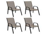 Set of Four Stackable Mesh Seat Chairs - Grey T3398P315994