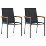Garden Chair Set of 2 Black Textilene, powder-coated steel Medium 364099