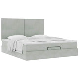 Ottoman Bed with Mattresses Light Grey 180x200cm Velvet 3313415