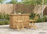 Outdoor Bar Table and Stools 3 pcs Natural Bamboo 3469658