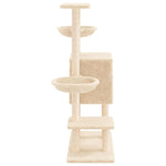 ZNTS Cat Tree with Sisal Scratching Posts Cream 117 cm 172118