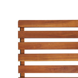 Deck Chair Brown, Black Acacia wood, Steel Standard Foldable 44390