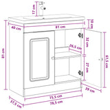 Bathroom Furniture Set Grey Sonoma 78.5 x 37.5 x 81 cm 3404180