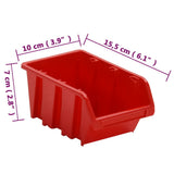 30 Piece Workshop Shelf Set Red and Black 77x39cm Polypropylene 152203