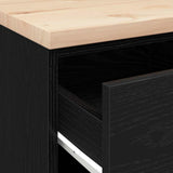 Garage Storage Cabinet Black 40x51x85 cm Solid Wood Pine 860590