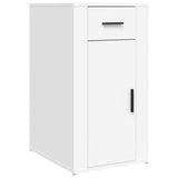 ZNTS Desk with Cabinet White Engineered Wood 3185431