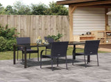 Garden Dining Set 5 pcs Black Powder-Coated Steel 3379407