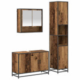 Bathroom Furniture Set with Door 3 pcs Old Wood Engineered Wood 3402348