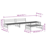 4 Piece Garden Lounge Set White Solid Wood Pine 3186628