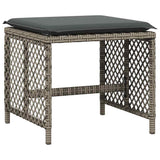 13 Piece Garden Dining Set with Cushions Grey Poly Rattan 3210806