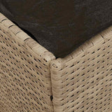 Cushion Box with Storage Beige 50 x 50 x 50 cm Poly Rattan 365411