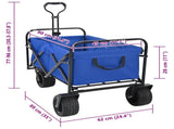 Folding Wagon Blue 89 x 63 x 96 cm Steel and Polyester Oxford 42020657