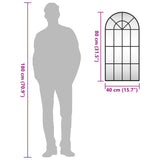 Wall Mirror Black 40x80 cm Arch Iron 358625