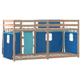 Bunk Bed without Mattress Blue 75x190 cm Small Single Solid Wood Pine 3283911