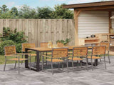 Garden Dining Set 9 pcs Grey and Brown Poly Rattan 3365488