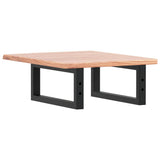Basin Shelf Wall Mounted Steel and Solid Wood Oak 3302553