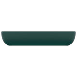 Luxury Basin Rectangular Matt Dark Green 71x38 cm Ceramic 146959