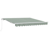 Retractable Awning Manual Green and White 350 x 250 cm 3330465