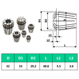 ER32 Collets 19 pcs Turning Tool Set 146724