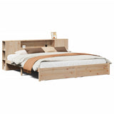 Bookcase Bed without Mattress 180x200cm Super King Solid Wood Pine 3322365