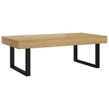 Coffee Table Light Brown and Black 120x60x40 cm MDF and Iron 286102