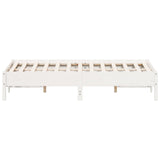 Bed Frame without Mattress White 135x190 cm Double Solid Wood Pine 842719