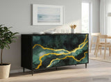 Sideboard WIJHE Black Oak 102 x 33 x 76 cm Engineered Wood 8006974