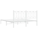 Metal Bed Frame without Mattress with Headboard White 150x200cm 376179