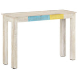 Console Table White 115x35x77 cm Rough Mango Wood 323556