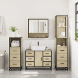 4 Piece Bathroom Furniture Set Sonoma Oak Engineered Wood 3301291