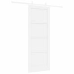 Sliding Door Manual White 78 x 202 cm Solid pine wood and steel 3333555