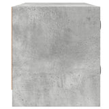 TV Cabinet with Glass Doors Concrete Grey 102x37x42 cm 836409