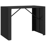 7 Piece Garden Bar Set with Cushions Black Poly Rattan 3203947