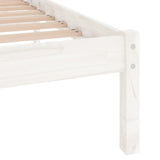 Bed Frame without Mattress White Solid Wood King Size 810023