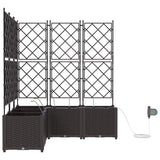 Garden Planter 5 pcs Brown 120 x 120 x 142 cm Plastic 42002833