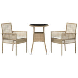 Garden Dining Set 3 pcs Beige Poly rattan 3334949