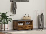 Hall Bench with Cushion with Drawer Smoked Oak 60 x 38 x 46 cm 891452