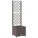 ZNTS Garden Planter with Trellis Brown 40x40x136 cm PP 318259
