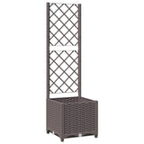 ZNTS Garden Planter with Trellis Brown 40x40x136 cm PP 318259