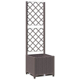 Garden Planter with Trellis Brown 40x40x136 cm PP 318259