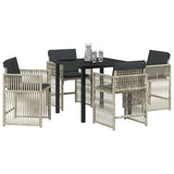 Garden Dining Set 5 pcs Light Grey Powder-Coated Steel 3380665
