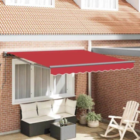 Retractable Awning Manual Red 300x250 cm Fabric 3330157